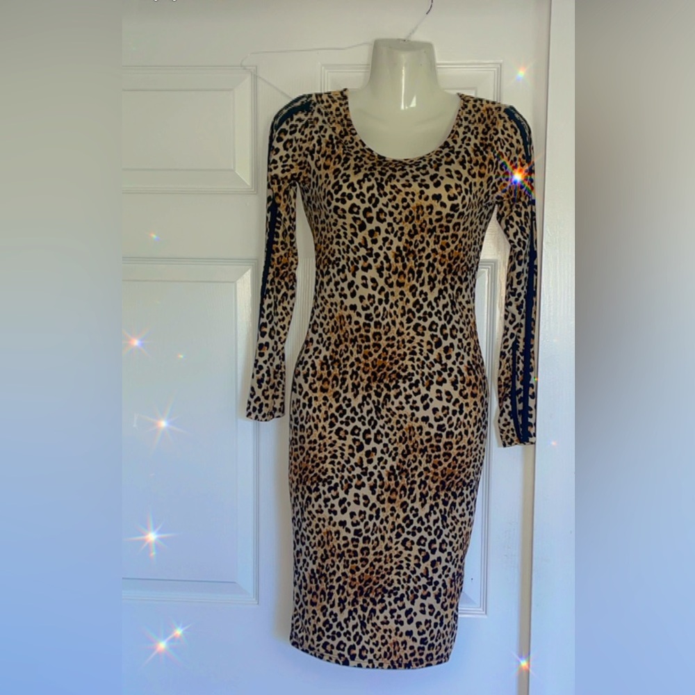 Absolutely Animal print bodycon dress long sleeve